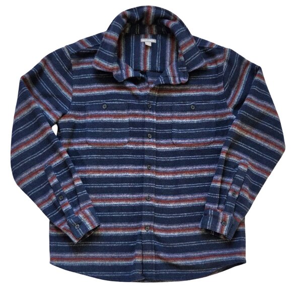 Falls Creek Flannel Long Sleeve Jacket Shacket Mens M Blue Plaid Cabincore - Picture 1 of 7